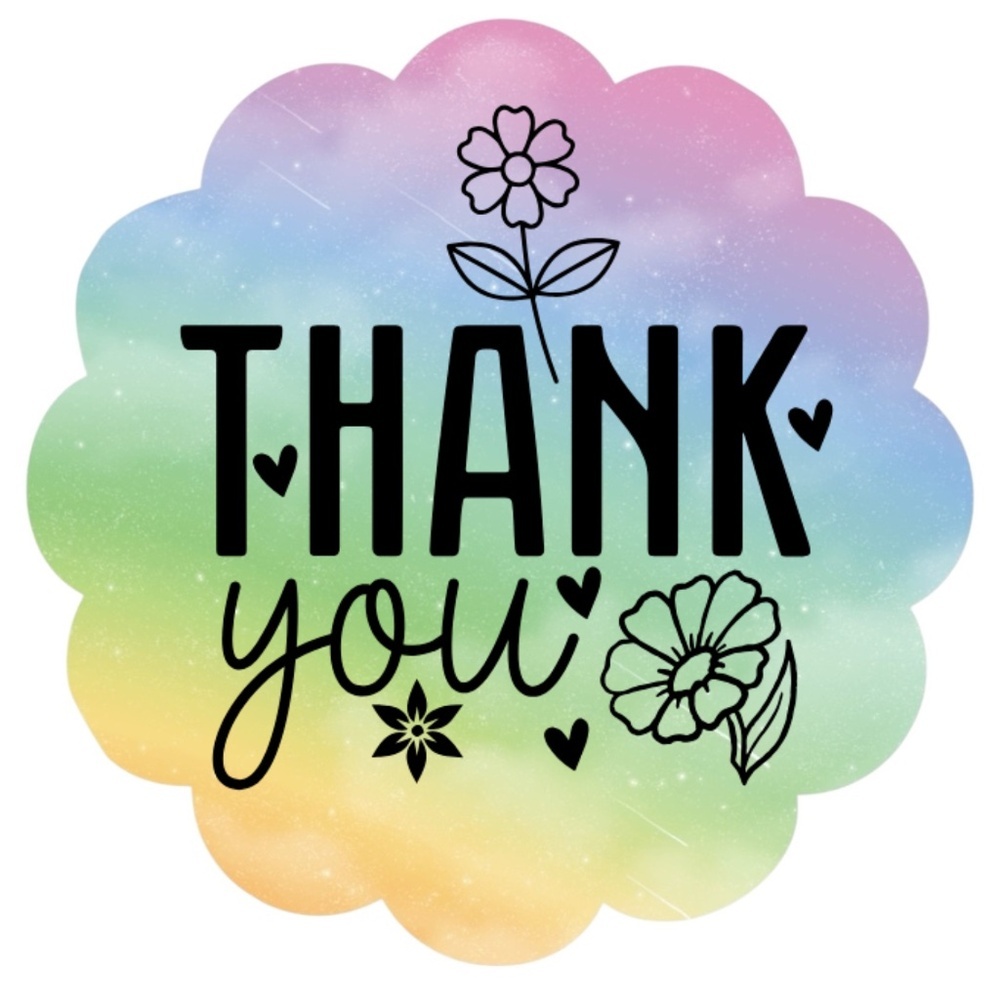 2IN Thank you for your order sticker 2 in round  | Shipping Supplies | 100PCS
